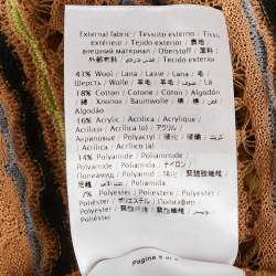 Pre Owned M Missoni Beige Floral Perforated Knit Top M