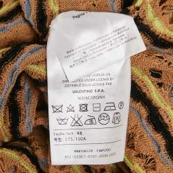Pre Owned M Missoni Beige Floral Perforated Knit Top L