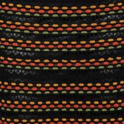 Pre Owned M Missoni Black/Orange Perforated Knit Maxi Skirt L