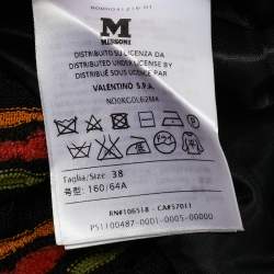 Pre Owned M Missoni Black/Orange Perforated Knit Maxi Skirt S