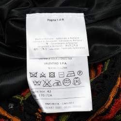 Pre Owned M Missoni Black/Orange Perforated Knit Maxi Skirt M