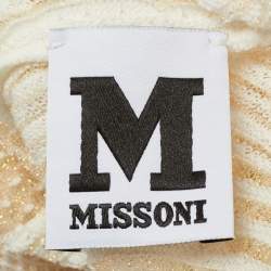 مملوكة مسبقًا فستان قصير إم ميزوني تريكو لوريكس بنمط أبيض مقاس كبير