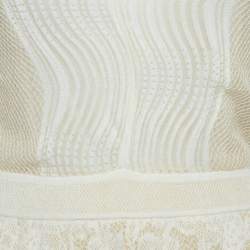 مملوكة مسبقًا M Missoni White Pattered Lurex Knit Short Dress L