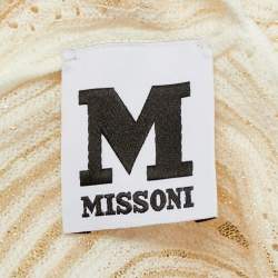 مملوكة مسبقًا M Missoni White Pattered Lurex Knit Short Dress L