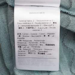 Pre Owned M Missoni Blue Patterned Knit V-Neck Flared Top M