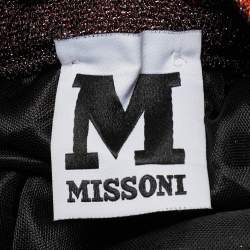 Pre Owned M Missoni Orange/Plum Stripe Pattern Lurex Knit Maxi Dress M