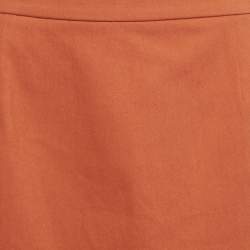 Pre Owned تنورة صغيرة بني قطن بكشكشة إم ميزوني مقاس صغير - إكس سمول