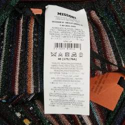 Pre Owned M Missoni Black Sequin Lurex Knit Flared Pants L