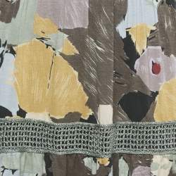 Pre Owned M Missoni Grey Printed Jersey Short Skirt M