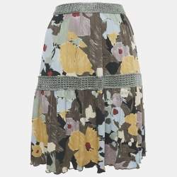 Pre Owned M Missoni Grey Printed Jersey Short Skirt M