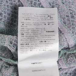 مملوكة مسبقًا M Missoni Teal Blue Lures Knit V-Neck Top M