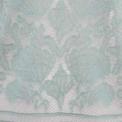 مملوكة مسبقًا M Missoni Teal Blue Lures Knit V-Neck Top M