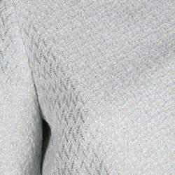 Pre Owned M Missoni Metallic Powder Blue Textured Cropped Jacket M