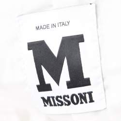 Pre Owned M Missoni Metallic Powder Blue Textured Cropped Jacket M