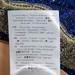 Pre Owned فستان أم ميزوني ماكسي بلا ظهر تريكو نمط لوركس متعدد الألوان مقاس صغير