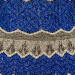 Pre Owned فستان أم ميزوني ماكسي بلا ظهر تريكو نمط لوركس متعدد الألوان مقاس صغير