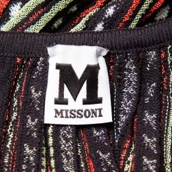 Pre Owned M Missoni Multicolor Striped Knit Tie Detail Playsuit S