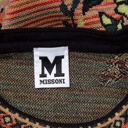 Pre Owned M Missoni Burnt orange Floral Jacquard Knit Midi Skirt & Top Set M