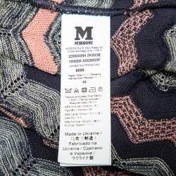 مملوكة مس بقًا كارديغان أم ميزوني تريكو شيفرون منقوش متعدد الألوان مفتوح من الأمام مقاس متوسط - ميديوم 