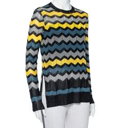 Pre Owned M Missoni Multicolor Patterned Knit Lightweight Jumper M