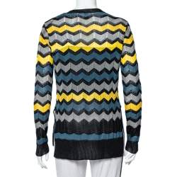 Pre Owned M Missoni Multicolor Patterned Knit Lightweight Jumper M