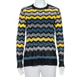 Pre Owned M Missoni Multicolor Patterned Knit Lightweight Jumper M