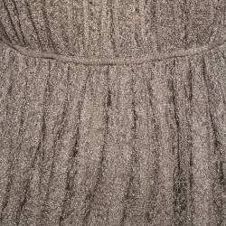 Pre Owned توب إم ميسوني  لوريكس تريكو ميتاليك بطيات ورقبة مكشكشة مقاس كبير - لارج