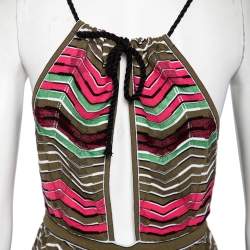 Pre Owned M Missoni Multicolored Knit Back Tie Detail Jumpsuit S