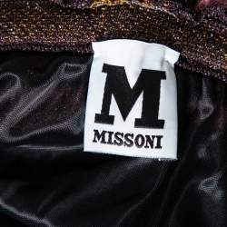 Pre Owned M Missoni Multicolor Patterned Lurex Knit Sleeveless Maxi Dress M