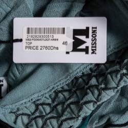 Pre Owned M Missoni Blue Patterned Knit Sleeveless Top L