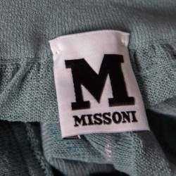 Pre Owned M Missoni Blue Patterned Knit Sleeveless Top L