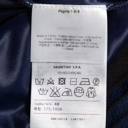 Pre Owned M Missoni Navy Blue Panel Patterned Knit Sleeveless Dress L