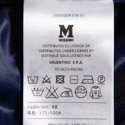 Pre Owned M Missoni Navy Blue Panel Patterned Knit Sleeveless Dress L