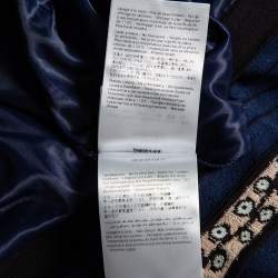 Pre Owned M Missoni Navy Blue Panel Patterned Knit Sleeveless Dress L