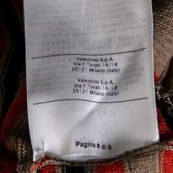 Pre Owned M Missoni Multicolor Wave Perforated Pattern Knit Ruffle Detailed Midi Dress S