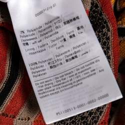 Pre Owned M Missoni Multicolor Wave Perforated Pattern Knit Ruffle Detailed Midi Dress S