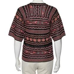 Pre Owned M Missoni Multicolored Wave Patterned Lurex Knit Top S