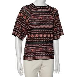 Pre Owned M Missoni Multicolored Wave Patterned Lurex Knit Top S