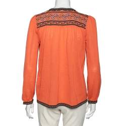 مملوكة مسبقًا توب بكم طويل إم ميسوني نمط تريكو برتقالي مقاس وسط ( ميديوم )