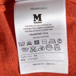 مملوكة مسبقًا توب بكم طويل إم ميسوني نمط تريكو برتقالي مقاس وسط ( ميديوم )