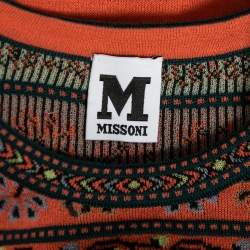 مملوكة مسبقًا توب بكم طويل إم ميسوني نمط تريكو برتقالي مقاس وسط ( ميديوم )