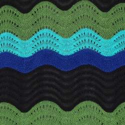 Pre Owned M Missoni Multicolour Wave Perforated Pattern Knit Midi Dress S