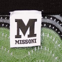 Pre Owned M Missoni Multicolour Wave Perforated Pattern Knit Midi Dress S