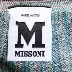 Pre Owned M Missoni Green Lurex Patterned Knit Top S