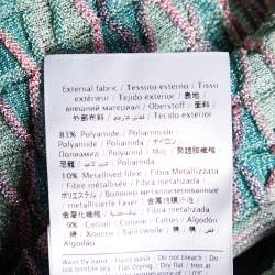 Pre Owned M Missoni Green Lurex Patterned Knit Top S