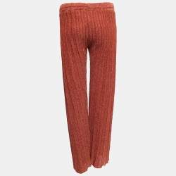 Pre Owned M Missoni Brown Lurex Knit Palazzo Pants M