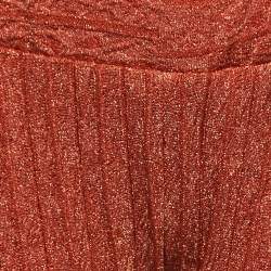 Pre Owned M Missoni Brown Lurex Knit Palazzo Pants M