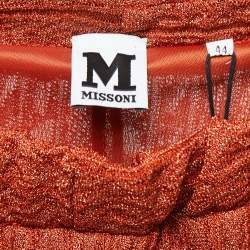 Pre Owned M Missoni Brown Lurex Knit Palazzo Pants M