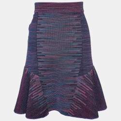 Pre Owned M Missoni Multicolor Lurex Knit Mini Skirt L