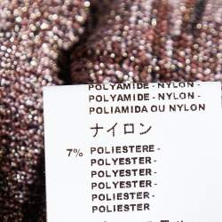 Pre Owned M Missoni Pink & Brown Lurex Knit Button Front Cardigan M